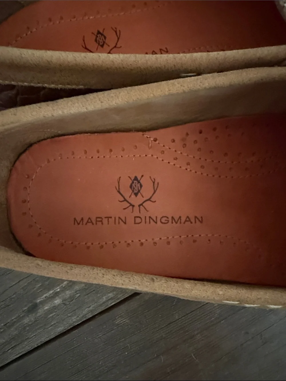 Martin Dingman Brown Croc-Embossed Leather Penny Loafers